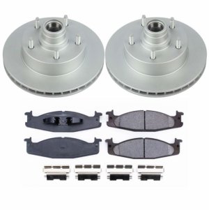Ford E-150 Brake Kit - Front - PowerStop - Genuine Geomet Coated Rotors + Z17 Low-Dust Ceramic Pads - 2003