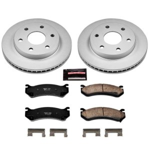 Cadillac Escalade Brake Kit - Front - PowerStop - Z17 Evolution Geomet Coated Rotors + Low-Dust Ceramic Pads - `02-`06