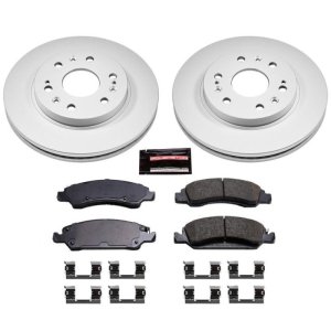 Cadillac Escalade Brake Kit - Front - PowerStop - Z17 Evolution Geomet Coated Rotors + Z17 Low-Dust Ceramic Pads - `08-`19