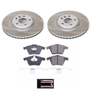 Audi A4 Brake Kit - Front + Rear - PowerStop - Genuine Geomet High-Carbon Coated Rotors + Carbon-Fiber Ceramic Pads - `02-`04