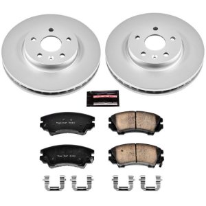 Saab 9-5 Brake Kit - Front - PowerStop - Geomet Coated Rotors + Z17 Ceramic Pads - 2011 Saab 9-5 Brake Kit - Front - PowerStop - Geomet Coated Rotors + Z17 Ceramic Pads - 2011