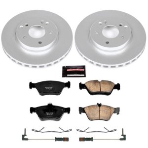 Mercedes-Benz C230 Brake Kit - Front - PowerStop - Geomet Coated Rotors + Z23 Carbon-Fiber Ceramic Pads - `99-`00 Mercedes-Benz C230 Brake Kit - Front - PowerStop - Geomet Coated Rotors + Z23 Carbon-Fiber Ceramic Pads - `99-`00