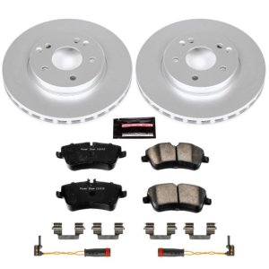 Mercedes-Benz C230 Brake Kit - Front - PowerStop - Geomet Coated Rotors + Z23 Carbon-Fiber Ceramic Pads - `02-`05 Mercedes-Benz C230 Brake Kit - Front - PowerStop - Geomet Coated Rotors + Z23 Carbon-Fiber Ceramic Pads - `02-`05