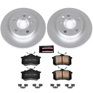 Audi TT Brake Kit - Rear - PowerStop - Genuine Geomet Coated Rotors + Carbon-Fiber Ceramic Pads - `00-`06