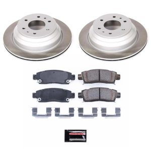 Volvo XC90 Brake Kit - Front + Rear - PowerStop - Genuine Geomet High-Carbon Coated Rotors + Carbon-Fiber Ceramic Brake Pads - `03-`14