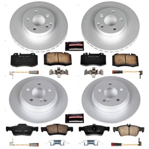 Mercedes-Benz E350 Brake Kit - Front + Rear - PowerStop - Geomet Coated Rotors + Z23 Carbon-Fiber Ceramic Pads - 2006 Mercedes-Benz E350 Brake Kit - Front + Rear - PowerStop - Geomet Coated Rotors + Z23 Carbon-Fiber Ceramic Pads - 2006