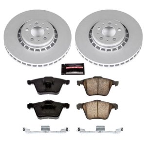 Volvo XC90 Brake Kit - Front - PowerStop - Geomet Coated Rotors + Carbon-Fiber Ceramic Pads - `03-`14