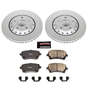 Audi A8 Quattro Brake Kit - Rear - PowerStop - Geomet Coated Rotors + Z23 Carbon-Fiber Ceramic Pads - `03-`10
