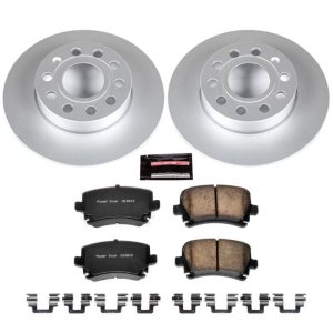 Audi A3 Brake Kit - Rear - PowerStop - Geomet Coated Rotors + Z23 Carbon-Fiber Ceramic Pads - 2008
