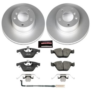 BMW 3 Series Brake Kit - Front - PowerStop - Geomet Coated Rotors + Carbon-Fiber Ceramic Pads - `09-`10
