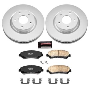 Nissan Rogue Brake Kit - Front - PowerStop - Geomet Coated Rotors + Z17 Low-Dust Ceramic Pads - `08-`14