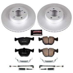 Land Rover Range Rover Brake Pads + Rotors - Front - PowerStop - Evolution GEOMET Coated Rotors + Z23 Carbon-Fiber Ceramic Pads - `03-`05