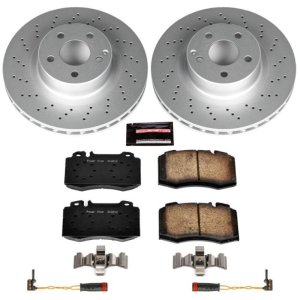 Mercedes-Benz CL500 Brake Kit - Front - PowerStop - Geomet Coated Rotors + Z23 Carbon-Fiber Ceramic Pads - `00-`03