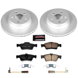 Mercedes-Benz E350 Brake Kit - Rear - PowerStop - Geomet Coated Rotors + Carbon-Fiber Ceramic Pads - 2006 Mercedes-Benz E350 Brake Kit - Rear - PowerStop - Geomet Coated Rotors + Carbon-Fiber Ceramic Pads - 2006