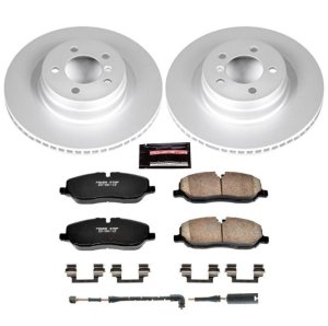 Land Rover Range Rover Brake Pads + Rotors - Front - PowerStop - Z23 Evolution Sport, Geomet Coated Rotors + Carbon-Fiber Ceramic Pads - `06-`09
