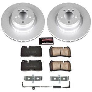 Land Rover Range Rover Brake Pads + Rotors - Front - PowerStop - Geomet Coated Rotors + Z23 Evolution Sport Carbon-Fiber Ceramic Pads - `06-`09
