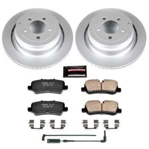 Land Rover Range Rover Brake Pads + Rotors - Rear - PowerStop - Z23 Evolution Sport, Geomet 360 Coated Rotors + Carbon-Fiber Ceramic Pads - `06-`12