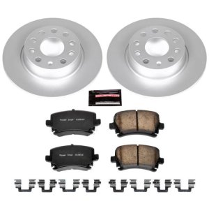 Audi A3 Quattro Brake Kit - Rear - PowerStop - Geomet Coated Rotors + Z23 Carbon-Fiber Ceramic Pads - 2013