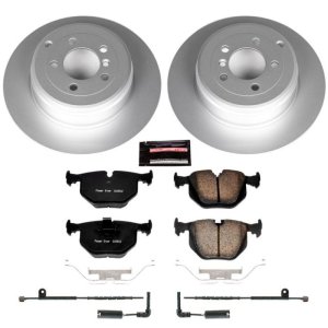 Land Rover Range Rover Brake Pads + Rotors - Rear - PowerStop - Z23 Evolution Sport; Geomet 360 Coated Rotors + Carbon-Fiber Ceramic Pads - `03-`05