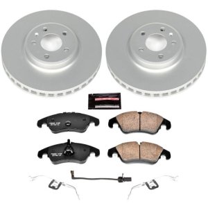 Audi A4 Brake Kit - Front - PowerStop - Z23 Evolution Sport Coated Rotors + Carbon-Fiber Ceramic Pads - `09-`11