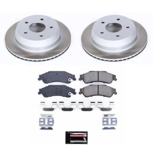 BMW 525i Brake Kit - Front + Rear - PowerStop - Geomet High-Carbon Coated Rotors + Carbon-Fiber Ceramic Pads - `04-`05
