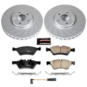 Mercedes-Benz E350 Brake Kit - Front - PowerStop - Geomet Coated Rotors + Carbon-Fiber Ceramic Pads - `07-`09 Mercedes-Benz E350 Brake Kit - Front - PowerStop - Geomet Coated Rotors + Carbon-Fiber Ceramic Pads - `07-`09