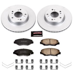 Acura ILX Brake Kit - Front - PowerStop - Z17 Evolution Geomet Coated Rotors + Z17 Low-Dust Ceramic Pads - 2013