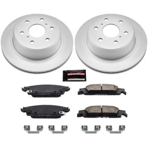 Cadillac Escalade Brake Kit - Rear - PowerStop - Genuine Geomet Coated Rotors + Z17 Low-Dust Ceramic Pads - `15-`19
