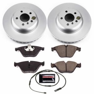 BMW 535i Brake Kit - Front - PowerStop - Genuine Geomet Coated Rotors + Carbon-Fiber Ceramic Pads + Hardware - 2011