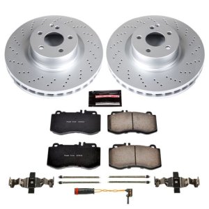 Mercedes-Benz E350 Brake Kit - Front - PowerStop - Geomet Coated Rotors + Carbon-Fiber Ceramic Pads - `10-`16 Mercedes-Benz E350 Brake Kit - Front - PowerStop - Geomet Coated Rotors + Carbon-Fiber Ceramic Pads - `10-`16