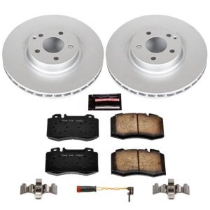 Mercedes-Benz E550 Brake Kit - Front - PowerStop - Geomet Coated Rotors + Carbon-Fiber Ceramic Pads - `07-`09 Mercedes-Benz E550 Brake Kit - Front - PowerStop - Geomet Coated Rotors + Carbon-Fiber Ceramic Pads - `07-`09