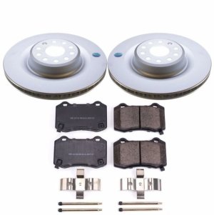 Tesla Model S Brake Kit - Rear - PowerStop - Genuine Geomet Coated Rotors + Z17 Low-Dust Ceramic Pads - `12-`16