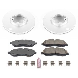 Ford Transit-150 Brake Kit - Front - PowerStop - Geomet Coated Rotors + Low-Dust Ceramic Pads - `15-`19 Ford Transit-150 Brake Kit - Front - PowerStop - Geomet Coated Rotors + Low-Dust Ceramic Pads - `15-`19