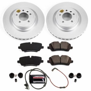 Land Rover Range Rover Brake Pads + Rotors - Rear - PowerStop - Z23 Evolution Sport, GEOMET 360 Coated Rotors + Carbon-Fiber Ceramic Pads - `14-`17