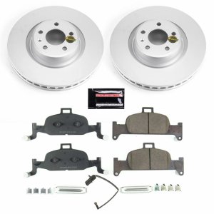 Audi A4 Brake Kit - Front - PowerStop - Geomet Coated Rotors + Z23 Carbon-Fiber Ceramic Pads - `17-`19