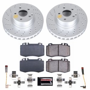 Mercedes-Benz E500 Brake Kit - Front - PowerStop - Geomet Coated Rotors + Carbon-Fiber Ceramic Pads - `04-`06 Mercedes-Benz E500 Brake Kit - Front - PowerStop - Geomet Coated Rotors + Carbon-Fiber Ceramic Pads - `04-`06