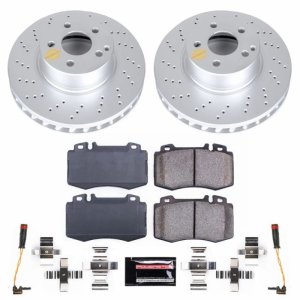 Mercedes-Benz SL500 Brake Kit - Front - PowerStop - Geomet Coated Rotors + Z23 Carbon-Fiber Ceramic Pads - `03-`06 Mercedes-Benz SL500 Brake Kit - Front - PowerStop - Geomet Coated Rotors + Z23 Carbon-Fiber Ceramic Pads - `03-`06