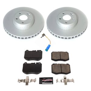 Mercedes-Benz E300 Brake Kit - Front - PowerStop - Geomet Coated Rotors + Z23 Carbon-Fiber Ceramic Pads + Stainless-Steel Hardware - 2017 Mercedes-Benz E300 Brake Kit - Front - PowerStop - Geomet Coated Rotors + Z23 Carbon-Fiber Ceramic Pads + Stainless-Steel Hardware - 2017