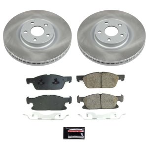 Volkswagen Golf Brake Kit - Front + Rear - PowerStop - Genuine Geomet High-Carbon Coated Rotors + Carbon-Fiber Ceramic Pads - `15-`19