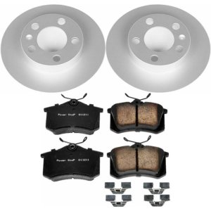 Audi TT Brake Kit - Rear - PowerStop - Geomet Coated Rotors + Z23 Carbon-Fiber Ceramic Pads - `99-`06