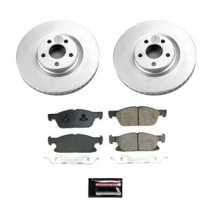 Lincoln Continental Brake Kit - Front - PowerStop - Genuine Geomet Coated Rotors + Z17 Low-Dust Ceramic Pads - `17-`20 Lincoln Continental Brake Kit - Front - PowerStop - Genuine Geomet Coated Rotors + Z17 Low-Dust Ceramic Pads - `17-`20