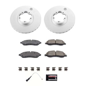 Ford Transit-350 HD Brake Kit - Front - PowerStop - Coated Rotors + Z17 Low-Dust Ceramic Pads - `20-`22