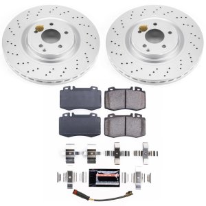 Mercedes-Benz SLK55 AMG Brake Kit - Front - PowerStop - Geomet Coated Rotors + Carbon-Fiber Ceramic Pads - `07-`10 Mercedes-Benz SLK55 AMG Brake Kit - Front - PowerStop - Geomet Coated Rotors + Carbon-Fiber Ceramic Pads - `07-`10