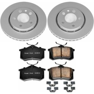 Audi TT Quattro Brake Kit - Rear - PowerStop - Evolution Geomet Coated Rotors + Z23 Carbon-Fiber Ceramic Pads - `00-`06