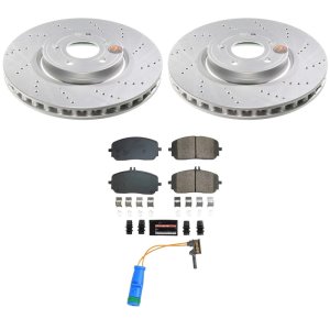 Mercedes-Benz A220 Brake Kit - Front - PowerStop - Geomet Coated Rotors + Z23 Carbon-Fiber Ceramic Pads - `19-`22 Mercedes-Benz A220 Brake Kit - Front - PowerStop - Geomet Coated Rotors + Z23 Carbon-Fiber Ceramic Pads - `19-`22