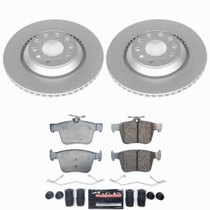 Volkswagen Atlas Brake Kit - Rear - PowerStop - Coated Rotors + Carbon-Fiber Ceramic Pads - `21-`25