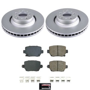 Tesla Y Brake Kit - Rear - PowerStop - Genuine Geomet Fully Coated Rotors + Z17 Low-Dust Ceramic Pads - `20-`24 Tesla Y Brake Kit - Rear - PowerStop - Genuine Geomet Fully Coated Rotors + Z17 Low-Dust Ceramic Pads - `20-`24