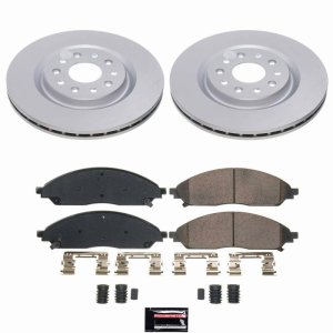 Chrysler Pacifica Brake Kit - Front - PowerStop - Z17 Evolution Geomet Coated Rotors + Low-Dust Ceramic Pads - `20-`25