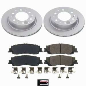 Toyota Tacoma Brake Kit - Rear - PowerStop - Geomet Coated Rotors + Low-Dust Ceramic Pads - `24-`25