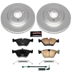 BMW 3 Series Brake Kit - Front - PowerStop - Geomet Coated Rotors + Z23 Carbon-Fiber Ceramic Pads - `01-`06